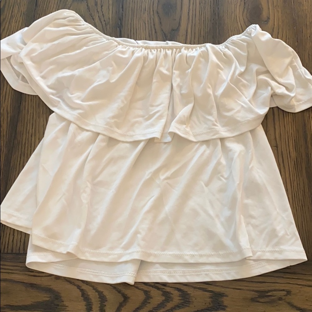 la hearts white off the shoulder top